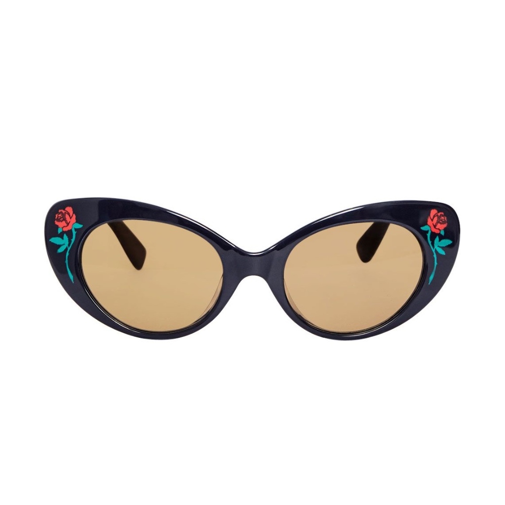 Poppy Lissiman Barbara Sunglasses Black Red Rose